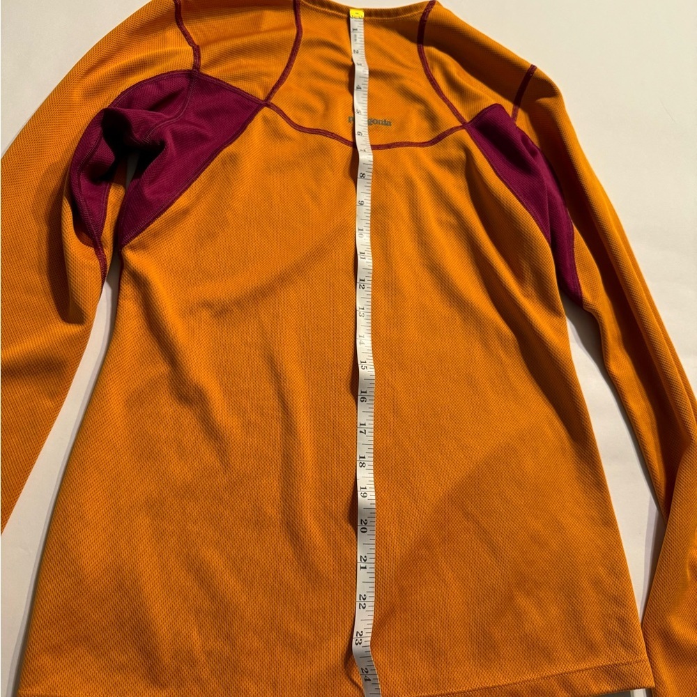 Patagonia Orange Purple Small Long Sleeve Square Queen Anne Square Neckline Top - Picture 6 of 8